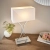 Lampa stołowa srebrna metalowa z białym abażurem 96930-TLCH z serii EPALLE - Endon Lighting