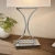 Lampa stołowa srebrna metalowa z białym abażurem 96930-TLCH z serii EPALLE - Endon Lighting