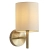 Kinkiet metalowy złoty z białym abażurem BRIO-1WBAB z serii BRIO - Endon Lighting