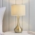 Lampa stołowa złota metalowa z beżowym abażurem 61191 z serii Piccadilly - Endon Lighting