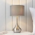 Lampa stołowa srebrna metalowa z szarym abażurem 61192 z serii Piccadilly - Endon Lighting