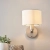 Kinkiet metalowy srebrny z białym abażurem 61608 z serii Daley - Endon Lighting