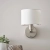 Kinkiet metalowy srebrny z białym abażurem 61608 z serii Daley - Endon Lighting