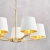 Lampa wisząca 5-punktowa złota z białymi abażurami 67734 z serii Harvey - Endon Lighting