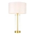 Lampa stołowa szklana ze złotym wykończeniem i białym abażurem 68802 z serii Lessina - Endon Lighting