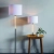 Lampa stołowa z tkaninowym kloszem i metalową podstawą 71621 z serii Andromeda - Endon Lighting