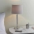 Lampa stołowa metalowa srebrna z beżowym abażurem 72175 z serii Syon - Endon Lighting