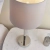 Lampa stołowa metalowa srebrna z beżowym abażurem 72175 z serii Syon - Endon Lighting