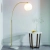 Lampa podłogowa złota łukowa z kulistym kloszem 76613 z serii Otto - Endon Lighting