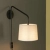 Kinkiet metalowy czarny z szarym abażurem 79500 z serii Carlson - Endon Lighting