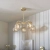Lampa wisząca złota 5-punktowa z szklanymi kloszami 91969 z serii Dimple - Endon Lighting