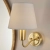 Kinkiet łazienkowy mosiężny z beżowym abażurem 93852 z serii Conway - Endon Lighting