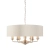 Lampa wisząca 6-punktowa chromowana z lnianym abażurem 94357 z serii Highclere - Endon Lighting