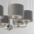 Lampa wisząca 6-punktowa szara z tkaniny i metalu 94381 z serii Highclere - Endon Lighting