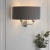 Kinkiet dwupunktowy szary z tkaniny i metalu 94406 z serii Highclere - Endon Lighting