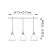Lampa wisząca metalowa niklowana 3-punktowa 97839 z serii Hal - Endon Lighting