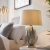 Lampa stołowa metalowa srebrna z białym abażurem 98046 z serii Delphine - Endon Lighting