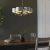 Lampa wisząca mosiężna 6-punktowa z białymi abażurami 98936 z serii Highclere - Endon Lighting