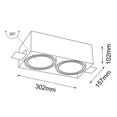 Lampa wpuszczana Komoro 2 - Czarna 3309  - Antigo
