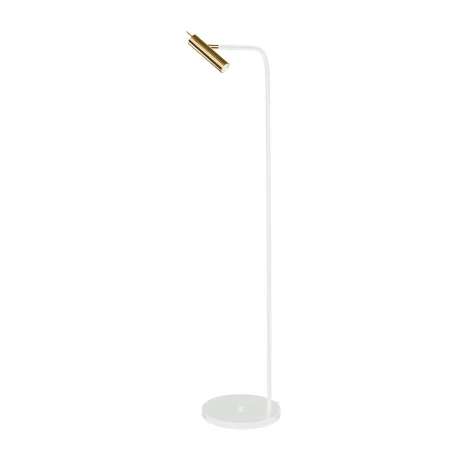 Lampa podłogowa Amos - Mosiądz polerowany-biała (1385 mm) 8143  - Antigo