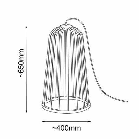 Lampa podłogowa no. moon I F - Czarna (650 mm) 2015  - Antigo