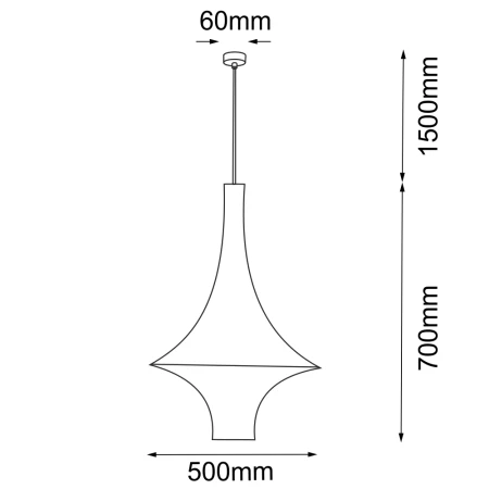Lampa wisząca Alda L - Beżowa (500 mm) 5119  - Antigo