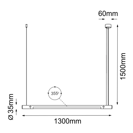Lampa wisząca Ibara Z Czarna - (1300 mm) 5054  - Antigo