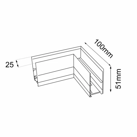 Łącznik L natynkowy szynoprzewodu magnetycznego Komatsu 48V - Biały 6516  - Antigo