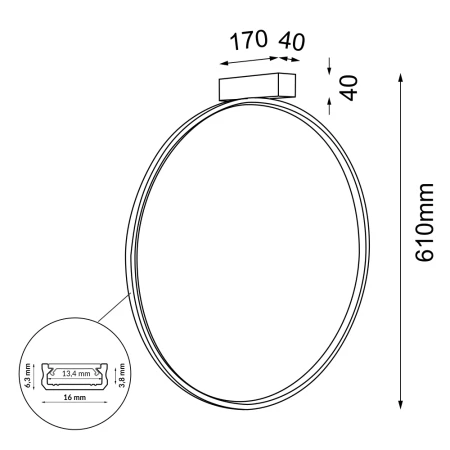 Kinkiet Agaro 57 - Złoty (610 mm) 4000K 4305  - Antigo