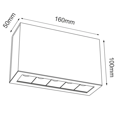 Plafon A - Glare 5 - Czarny (100 mm) 3000K 1037  - Antigo