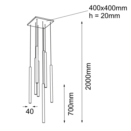 Lampa wisząca Yabu 8 - Biała (700 mm) 7577  - Antigo