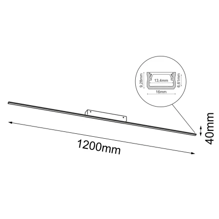 Plafon Slim C - Biały (1200 mm) 4000K 1292  - Antigo