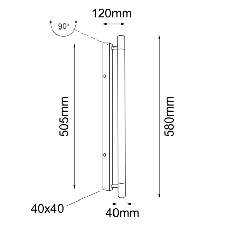 Kinkiet Ibara K1 - Czarny (580 mm) 4473  - Antigo