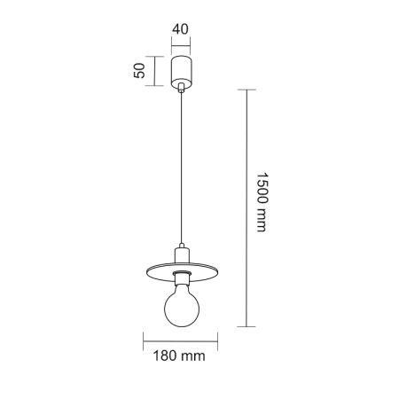 Lampa wisząca Ikeda - Czarna 7982  - Antigo
