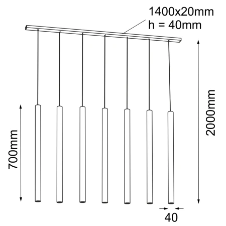 Lampa wisząca Yabu 7 - Biała (700 mm) 7576  - Antigo
