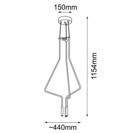 Lampa wisząca no. Vi 3 - Czarna (1154 mm) 5140  - Antigo