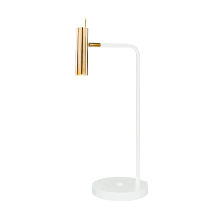 Lampa stołowa Amos - Mosiądz polerowany-biała (635 mm) 8907  - Antigo