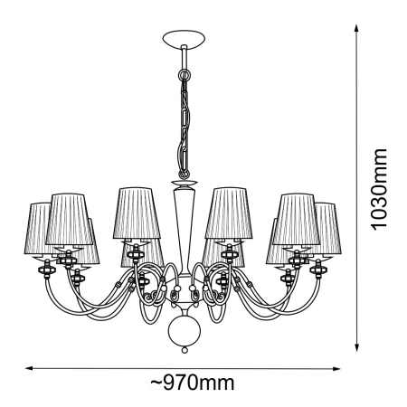 Lampa wisząca Lilosa 10 - Mosiądz polerowany (970 mm) 8683  - Antigo
