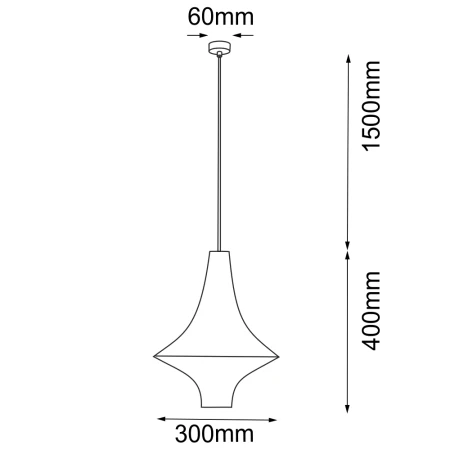 Lampa wisząca Alda S - Czarna (300 mm) 5111  - Antigo