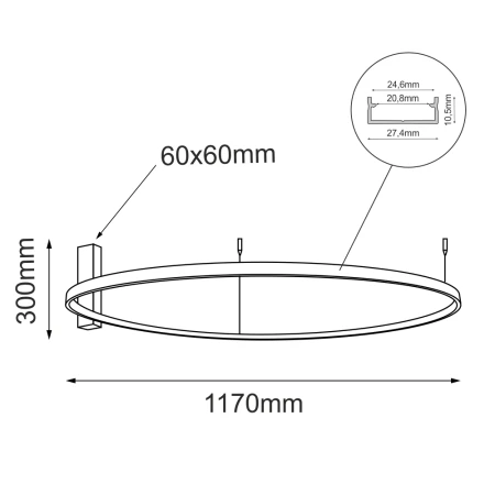 Plafon Agari 117 - Złoty (1170 mm) 3000K 1354  - Antigo