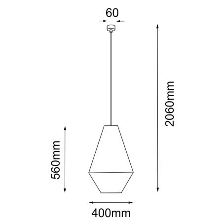 Lampa wisząca Hagata 1 - Szara (400 mm) 5124  - Antigo