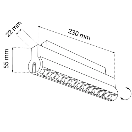 Spot magnetyczny Komatsu dot move 2 - Czarny - 48V 12W 1260lm (230 mm) 4000K 6600  - Antigo