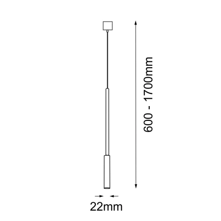 Lampa wisząca Lara 1 - Mosiądz polerowany-czarna (1700 mm) 8346  - Antigo