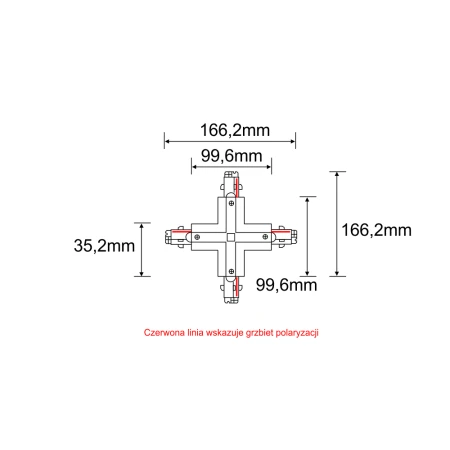 Łącznik X szynoprzewodu 3F 230V - Czarny 8115  - Antigo