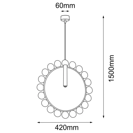 Lampa wisząca no. O - Czarna (420 mm) 5060  - Antigo