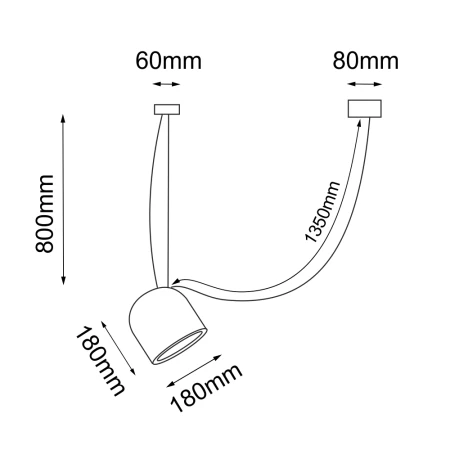Lampa wisząca DOBO 1 - Czarna 9035  - Antigo