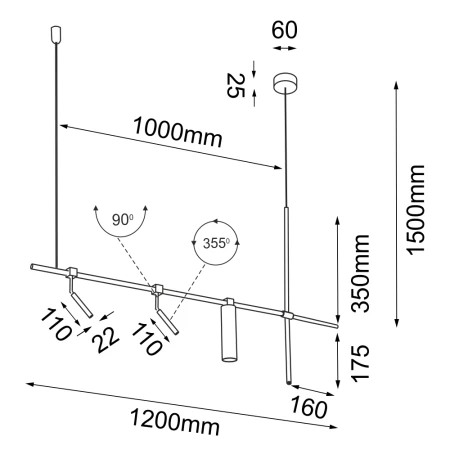 Lampa wisząca Namasu - Czarna 7862  - Antigo