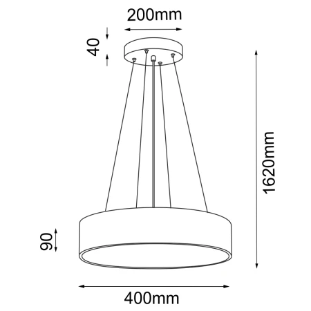 Lampa wisząca Sengo P 40 - Czarna (400 mm) 5204  - Antigo
