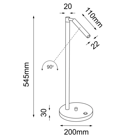 Lampa stołowa Kosame G - Czarna (545 mm) 7874  - Antigo