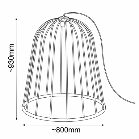 Lampa stojąca ogrodowa no. moon O - Czarna (930 mm) 9417  - Antigo